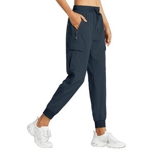 Women's Navy Cargo Joggers Lightweight Quick Dry Athletic Pants